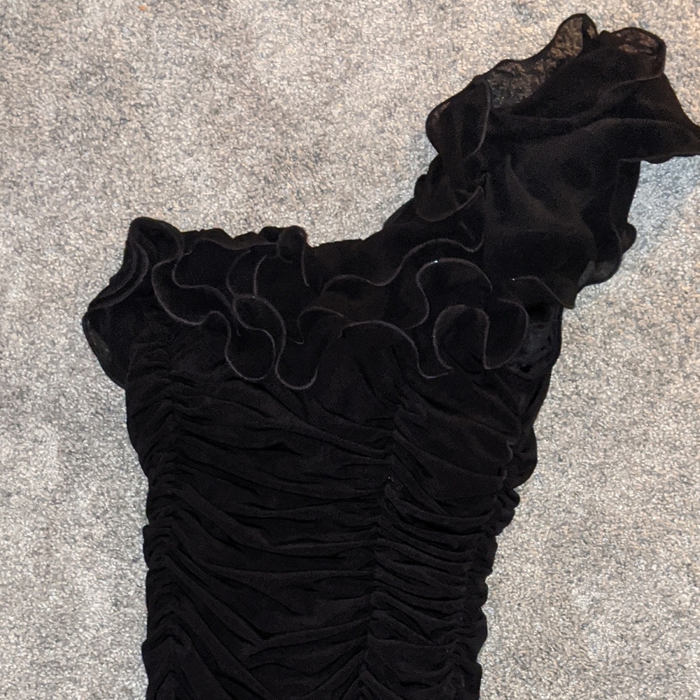 Black Ruffle Bodycon Dress
